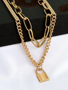 Fashion Frill Gold-Toned Gold-Plated Layered Necklace