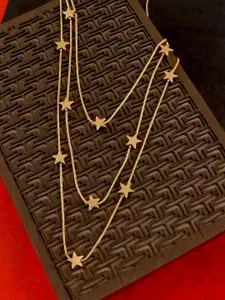 Fashion Frill Gold-Toned Gold-Plated Layered Necklace