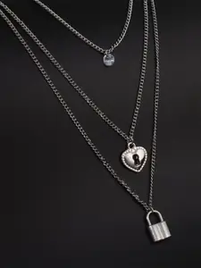 Fashion Frill Silver-Toned Silver-Plated Necklace