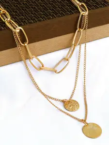 Fashion Frill Gold-Toned Gold-Plated Layered Necklace
