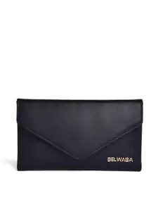 Belwaba Women Black & Brown PU Three Fold Wallet
