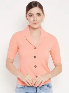 Madame Women Orange Shirt Style Top