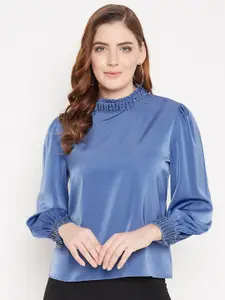 Madame Women Blue Solid Top