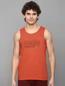 Allen Solly Tribe Men's Orange Typography Printed Tank T-shirt