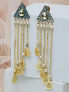 PANASH Gold-Toned Geometric Drop Earrings