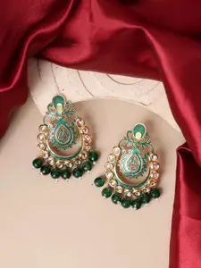 PANASH Gold-Toned Crescent Shaped Chandbalis Earrings