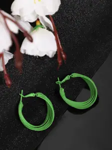 YouBella Green Contemporary Hoop Earrings