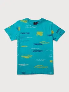 Gini and Jony Boys Blue Printed T-shirt