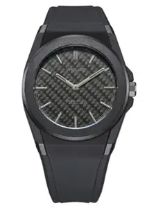 D1 Milano Carbon Carbonlite Dial Silicone Strap Analogue Men Watch -CLRJ01