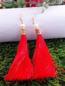 RICH AND FAMOUS Women Red Contemporary Drop Earrings