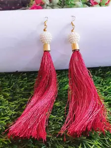 RICH AND FAMOUS Maroon Contemporary Drop Earrings