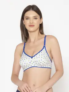 GROVERSONS Paris Beauty Blue & White Floral Printed Non Padded Bra