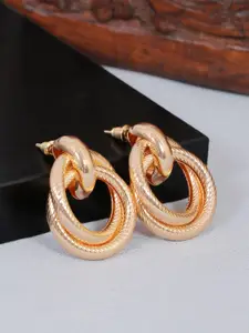 Crunchy Fashion Rose Gold Contemporary Studs Earrings