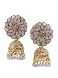 Crunchy Fashion Grey Contemporary Jhumkas Earrings