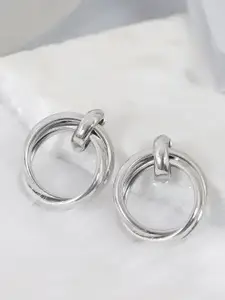 Crunchy Fashion Silver-Plated Contemporary Drop Earrings
