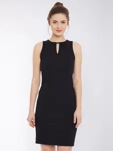 Miss Chase Women Black Knee Length Bodycon Dress