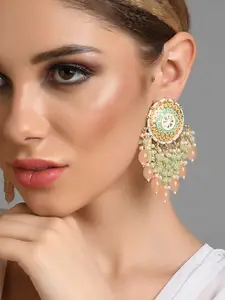 Fida Womens Gold-Toned Contemporary Drop Earrings