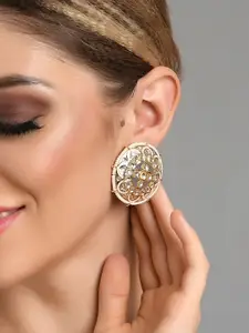 Fida Gold-Toned Contemporary Stud Earrings