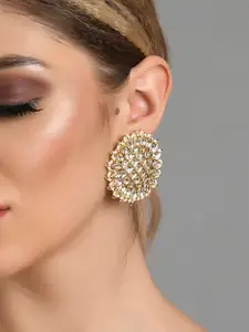 Fida Gold-Toned Contemporary Studs Earrings