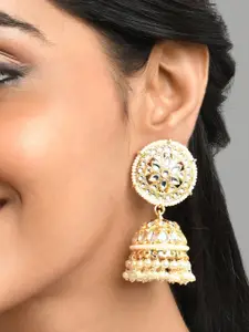 Fida Gold-Toned Contemporary Jhumkas Earrings