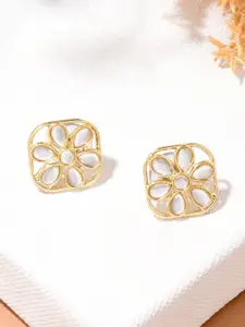 Fida Gold-Toned Contemporary Studs Earrings