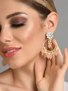 Fida  Women Gold-Toned Contemporary Drop Earrings