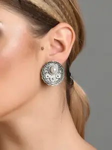 Fida Silver Plated Circular Studs Earrings