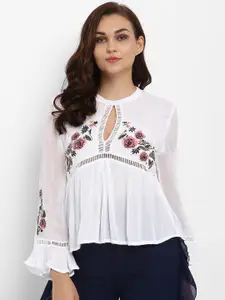 Athah White Keyhole Neck Top