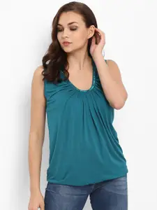 Athah Green Solid Sequined Regular Top