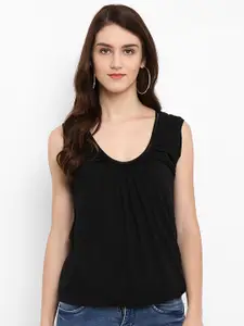 Athah Black Solid Sequined Regular Top