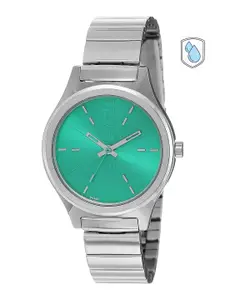Fastrack Women Green Dial & Steel Toned Bracelet Style Analogue Watch 6233SM02
