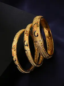 Yellow Chimes Set Of 3 Gold-Plated  Bangles