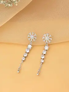 Yellow Chimes White Contemporary Drop Earrings