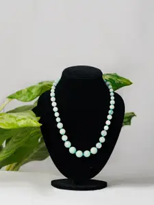Unnati Silks Blue Beaded Minimal Necklace