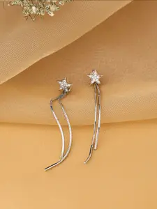 Unwind by Yellow Chimes White Contemporary Drop Earrings