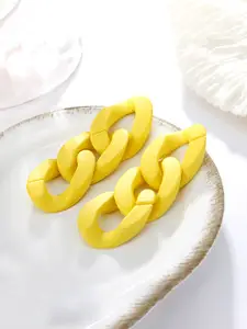 Unwind by Yellow Chimes Yellow Contemporary Chain Design Earrings