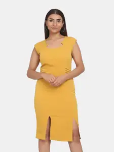 PowerSutra Women  Mustard Yellow  Sheath Dress