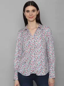 Allen Solly Woman Women White Floral Printed Casual Shirt