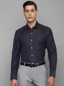 Luxure by Louis Philippe Men Navy Blue Formal Shirt