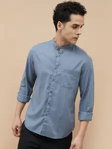 CODE by Lifestyle Men Blue Cotton Formal Shirt