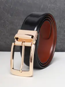 Teakwood Leathers Men Black Leather Formal Belt