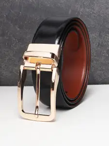 Teakwood Leathers Men Black Leather Formal Belt
