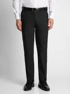 Peter England Men Black Slim Fit Trousers