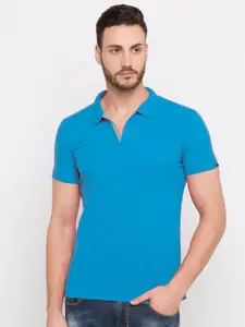 Status Quo Men Blue Polo Collar T-shirt