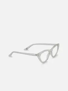 FOREVER 21 Women Clear Lens & White Cateye Sunglasses
