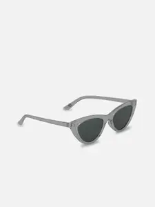 FOREVER 21 Women Grey Lens & Green Cateye Sunglasses