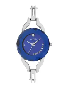 FLUID Women Blue Dial & Silver Toned Straps Analogue Watch