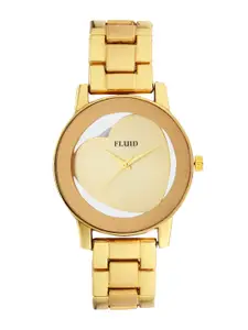FLUID Women Gold-Toned Dial & Gold Toned Straps Analogue Watch FL-006-GD01-Gold
