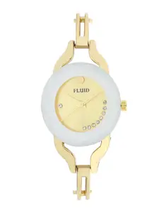 FLUID Women Gold-Toned Dial & Gold Toned Straps Analogue Watch-FL-007-GD01