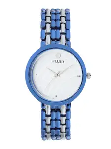 FLUID Women White Dial & Blue Bracelet Style Straps Analogue Watch